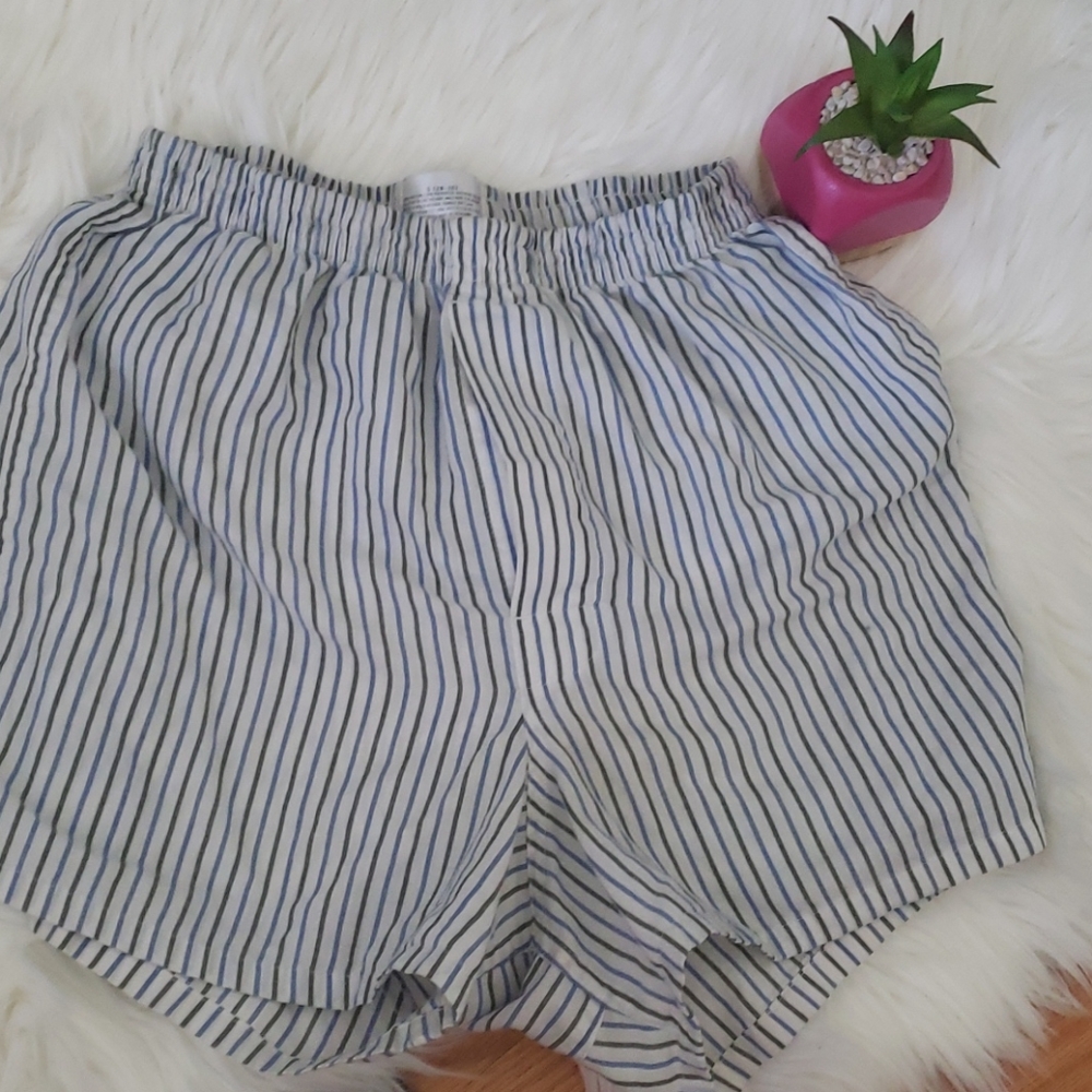 Merona Gray and Blue Stripes White Boxers